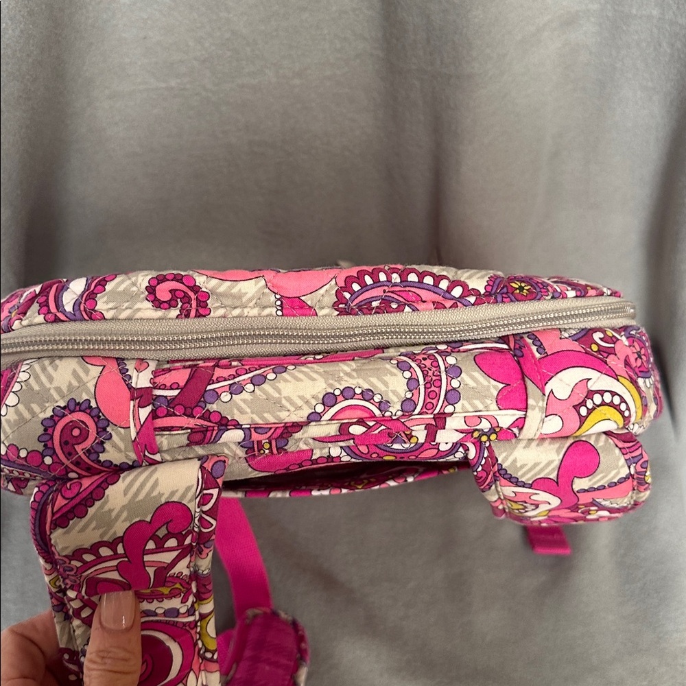 Vera Bradley Paisley Meets Plaid Large Campus Laptop Backpack Travel Bag - Picture 15 of 15